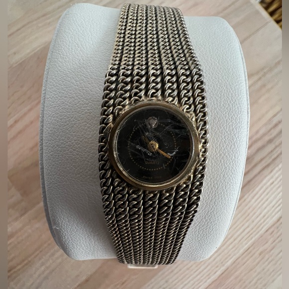 Bulova Ladies Watch Rare Vintage Mesh Bracelet Diamond in Black Dial - Picture 11 of 12
